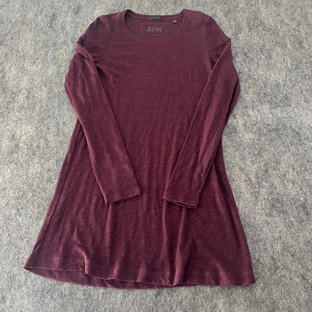 ATM Anthony Thomas Melillo long-sleeve t-shirt dress size small merlot